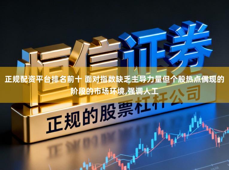 正规配资平台排名前十 面对指数缺乏主导力量但个股热点偶现的阶段的市场环境,强调人工